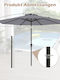 Umbrelă De Pardoseală Rotundă Metalică Gri Φ3.03m NP12259HS