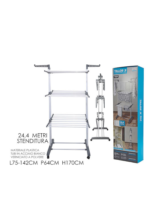 General Trade Folding Floor Clothes Drying Rack Stainless Steel Hanging Length 24.4m