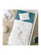 Borea Cot Blanket Goodnight Waffle Petrol Blue 110x140cm