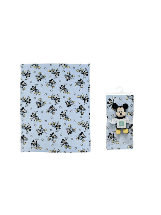 Disney Κουβέρτα Αγκαλιάς & Λίκνου Mickey με Ζωάκι 75x100εκ. 2τμχ