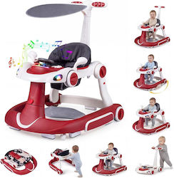 Costway Baby-Lauflernhilfe 7 1 Mehrfarbig mit Musik Höhenverstellbar Zusammenklappbar Bordeaux 79-83 X 62 X 72 Cm Bc10310re
