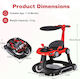 Costway Baby Walker 7 in 1 Foldable Canopy Adjustable Height Speed Red 79-83 x 62 x 72 Cm Bc10310br