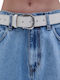 Leather Women's Belt White