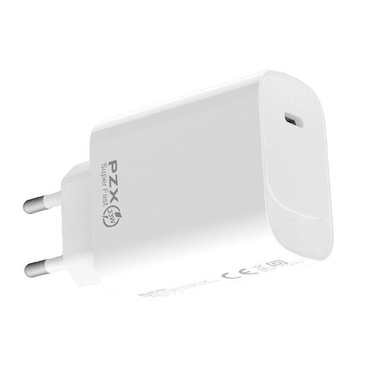 PZX Φορτιστής Χωρίς Καλώδιο με Θύρα USB-C 33W Power Delivery Λευκός (P53)