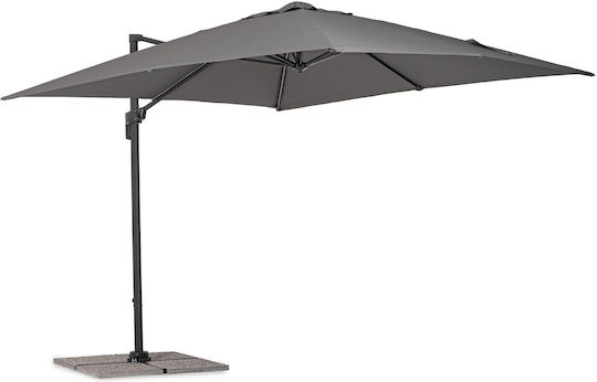 Umbrelă Suspendată Pătrată Din Aluminiu Siviglia Gri 3x3m