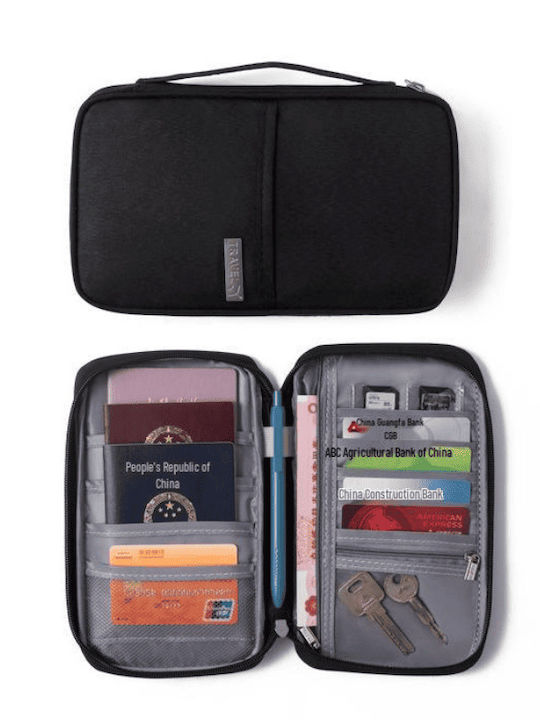 Roza Rfid Passport & Card Holder Black – Travel Wallet Organizer Security 22x12.5x2cm