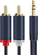 Cabletime Cable 3.5mm Male to 2x RCA Male Audio Cable Blue 15m CT-AV303-H12G