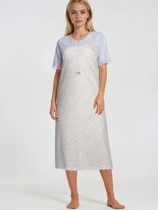 Pink Label Sommerliches Damen-Nachthemd Hellblau