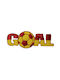 Thermohaftbare Thema Goal Kugel Fußball Gelb Rot Maße 7cm x 2,5cm Stück