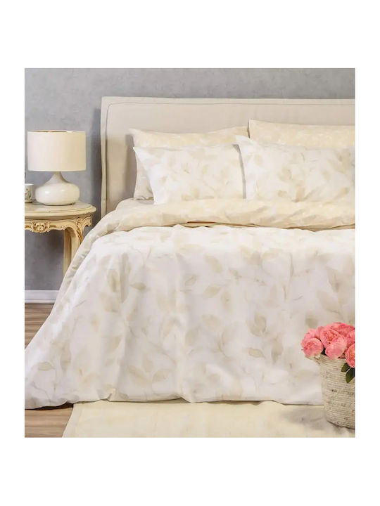 Melinen Pearl Double Bed Sheets Set With Rubber...