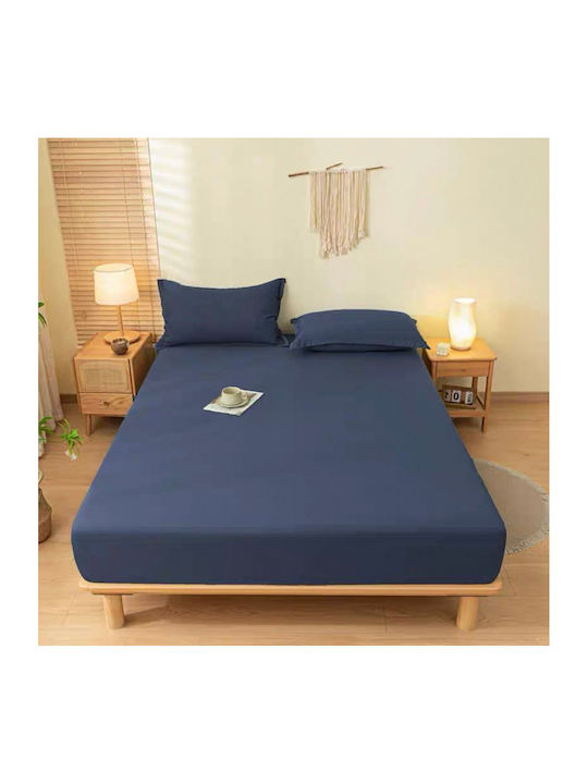 Lucktora Σεντόνι Υπέρδιπλο 220x240εκ. Navy Μπλε