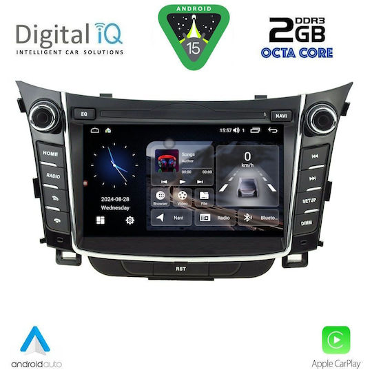 Digital IQ Car Audio System for Hyundai i30 2012-2017 Bluetooth USB AUX WiFi GPS Apple CarPlay Android Auto with 7" Touch Screen