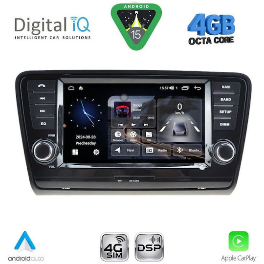 Digital IQ Ηχοσύστημα Αυτοκινήτου για Skoda Octavia 2013-2021 με Clima (Bluetooth/USB/WiFi/GPS/Apple-Carplay/Android-Auto) με Οθόνη Αφής 8"