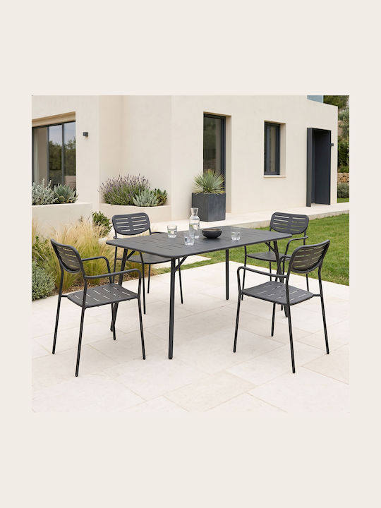 Moraja Outdoor Dining Room Set 5 Pieces Black