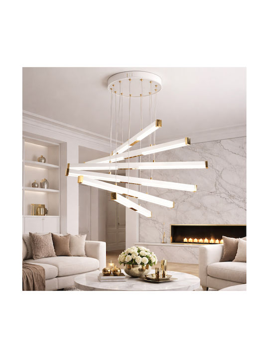Alista Home Lumini Suspendate Alb Înălțime Reglabilă LED cu Lumină Alb Rece