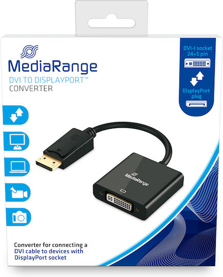MediaRange Кабел DVI-D мъжки - DisplayPort мъжки 0.15m Черен MRCS174