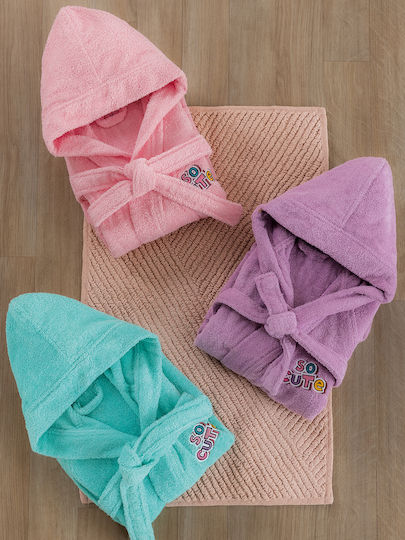 Palamaiki Παιδικό Μπουρνούζι Cute Cute Pink με Κουκούλα