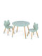 Kids Table for Painting Made of Wood Green Costway