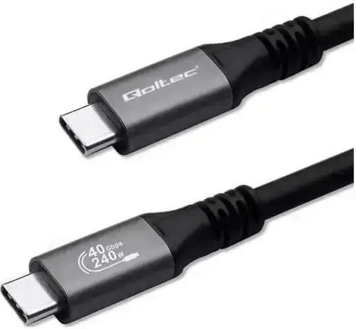Usb-c 4.0 Cable Usb-c 4.0 1m Pd 240w 4k 8k 40gbps Thunderbolt 3 Thunderbolt 4 Qoltec 50669