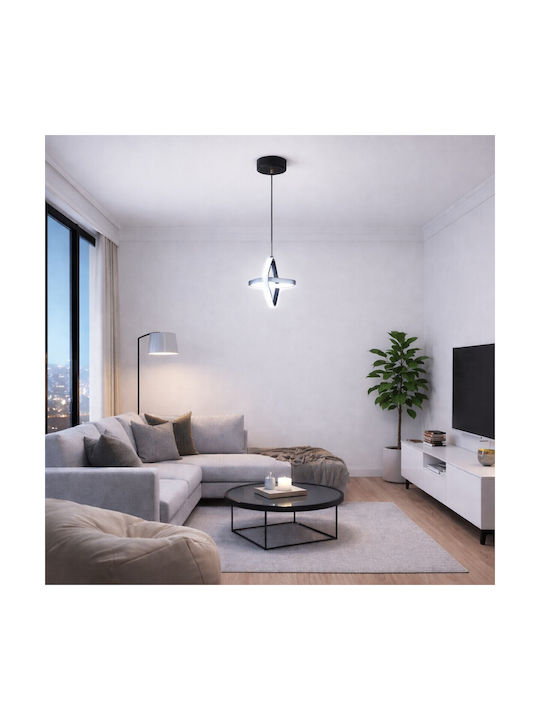 VenCore White LED Pendant Ceiling Light with Adjustable Warm to Cool White Light 22x22x24cm