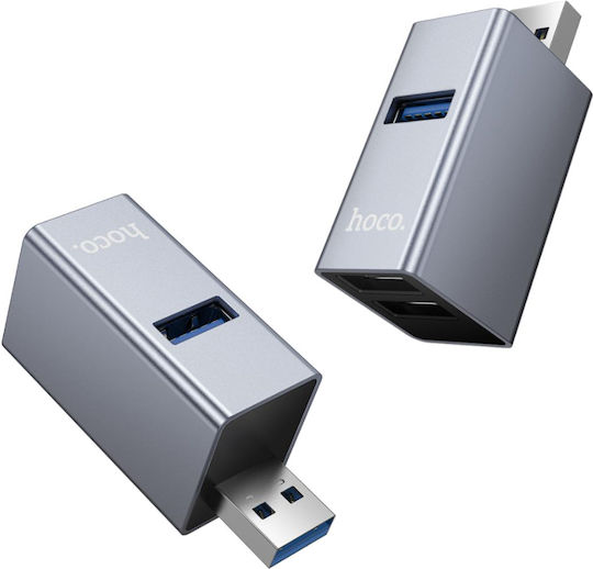 Hoco USB-Hub mit 3 Anschlüssen USB-A Grau