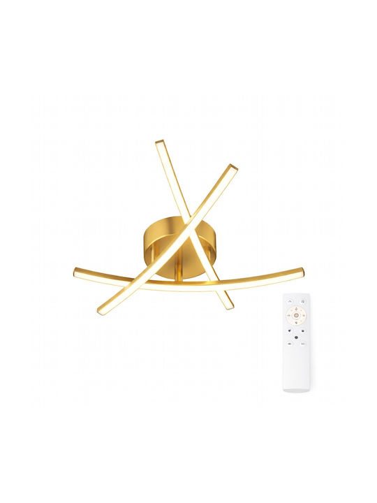 VenCore Ceiling Light 48cm Gold with Integrated LED and Remote Control