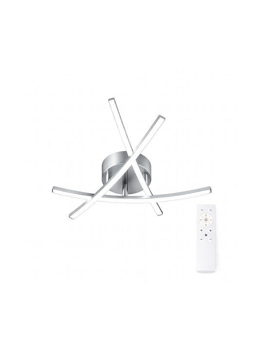 VenCore Ceiling Light 48cm Silver with Integrated LED and Remote Control