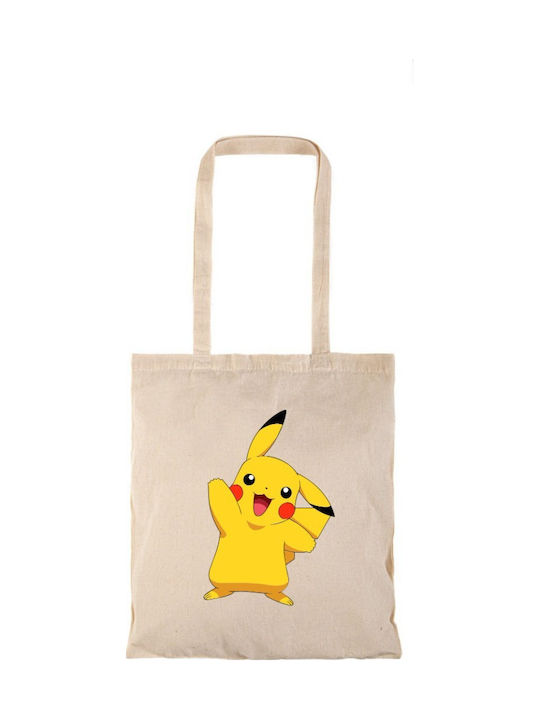 Shopping Bag Natural Long Handles Pikachu