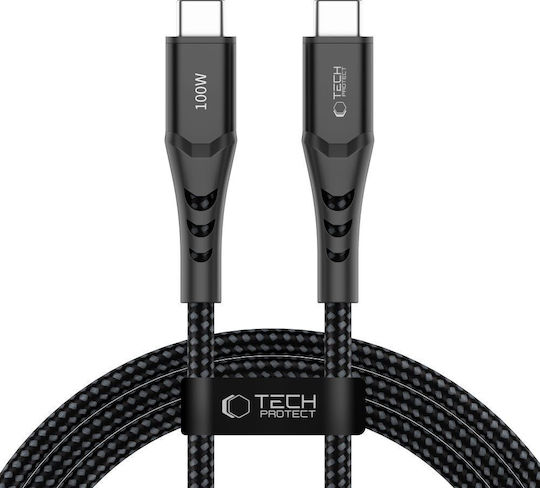 Tech-Protect Ultraboost USB 2.0 Cable USB-C male - USB-C 100W Μαύρο 2m