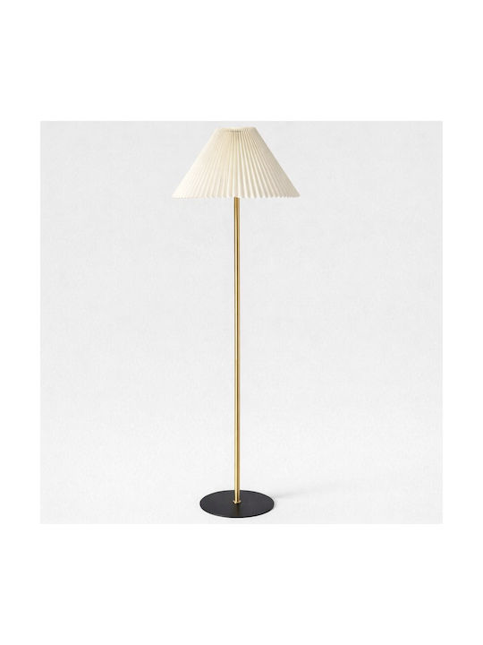 VenCore Stehlampe H150xB35cm mit Lampenbirnensockel E27 Gold