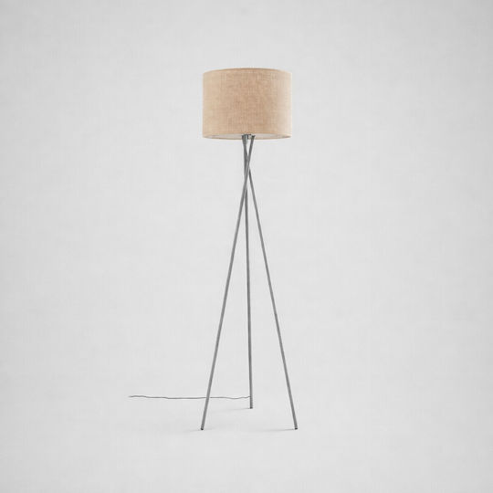 VenCore Stehlampe Υ160xΜ40cm mit Lampenbirnensockel E27 Silber