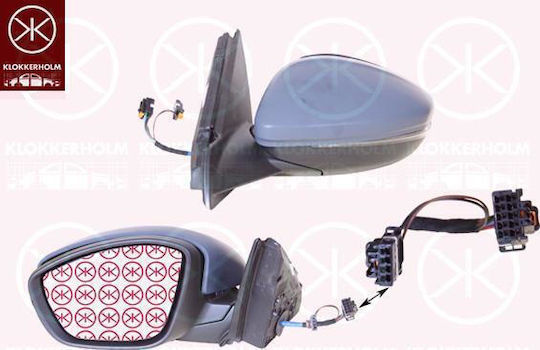 Electric Heated Electric Folding Painted Mirror with LED Signal & LED Safety Light & Blis Sensor 14 Pin A Quality Convex Glass Opel Corsa F 19 98260176xt Right 1 Pc