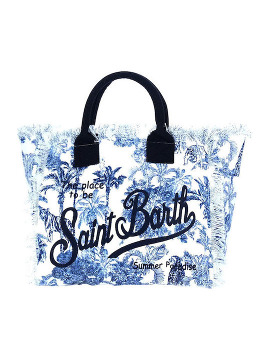 MC2 Vanity Beach Bag Made of Canvas White