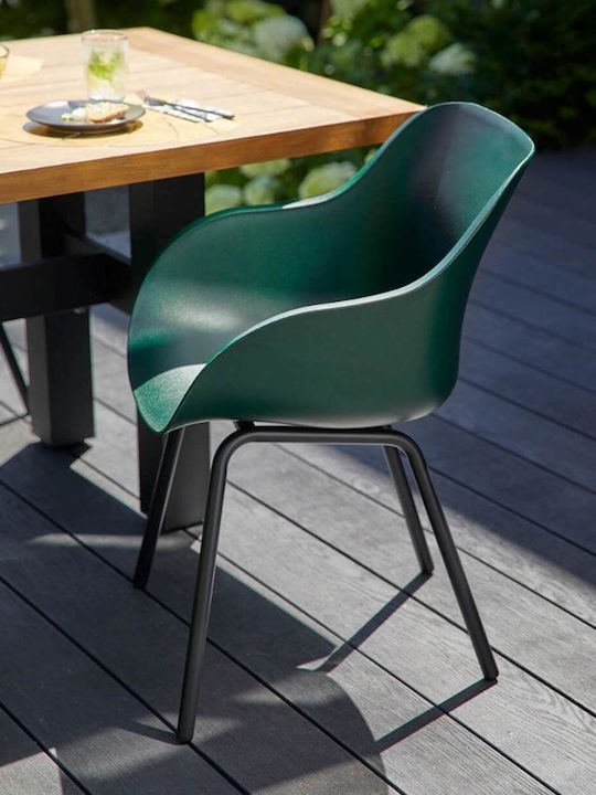Outdoor Chair Plastic Night Green 2 Pieces 55x58x85 cm
