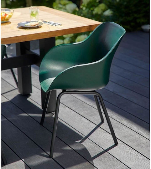 Scaun De Exterior Din Plastic Verde Închis 2 Buc 55x58x85 Cm