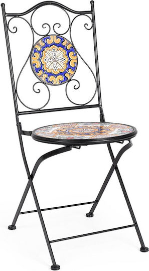 Gartenstühle Metallisch Santorini Schwarze 2Stücke 38x46x92cm