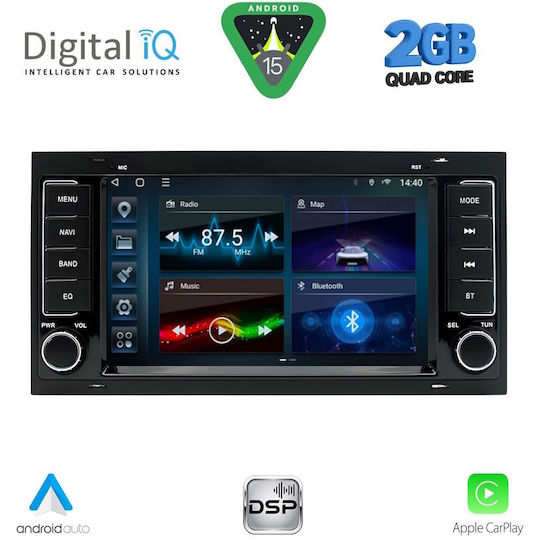 Digital IQ Ηχοσύστημα Αυτοκινήτου για Volkswagen Touareg 2003-2011 (Bluetooth/USB/AUX/WiFi/GPS/Apple-Carplay/Android-Auto) με Οθόνη Αφής 7"
