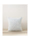 Nima Decorative Pillow Case Aria Made of 100% Cotton White Petrol 45x45cm
