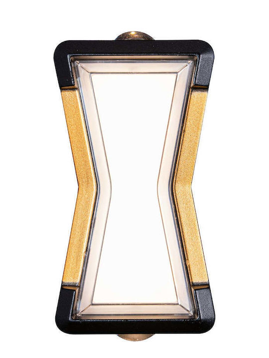 Led Wall Light Ax216 Outdoor Indoor 2 Sources X 10w Metallic Black 3000k