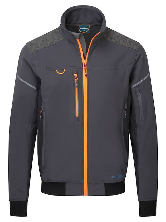 Portwest Работно Яке Рефлективно Softshell с Поларена Подплата Metallic Gray Long