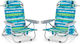 Costway Aluminium Beach Chair Blue Waterproof Set 2pcs