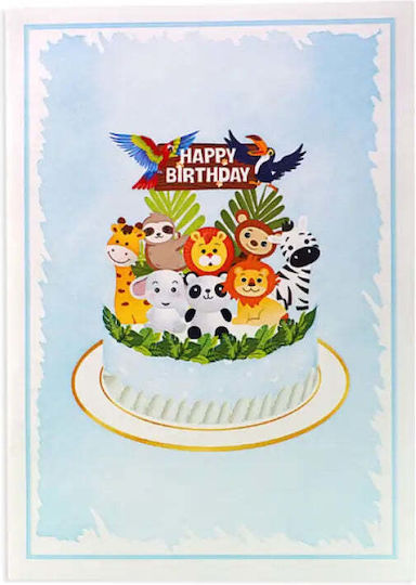 Pop-up Animal Cake Card "animal Cake" Kiriori 10740