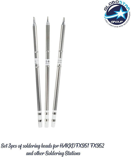 Drillpro T12 Σετ 3 Κεφαλών Κολλητήρι Σταθμού Συγκόλλησης Συμβατές Μοντέλα Hakko Fx951 & Fx9