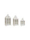 Lianos Set Of White Metallic Lanterns 3 Pieces