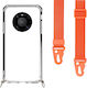 Transparente Handyhülle mit Nackenriemen Orange für Huawei Mate 40
