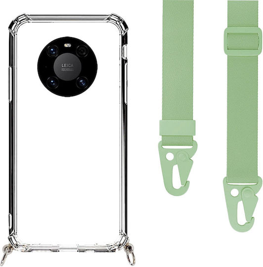 Transparent Mobile Phone Case Neck Strap Pistachio Green Huawei Mate 40