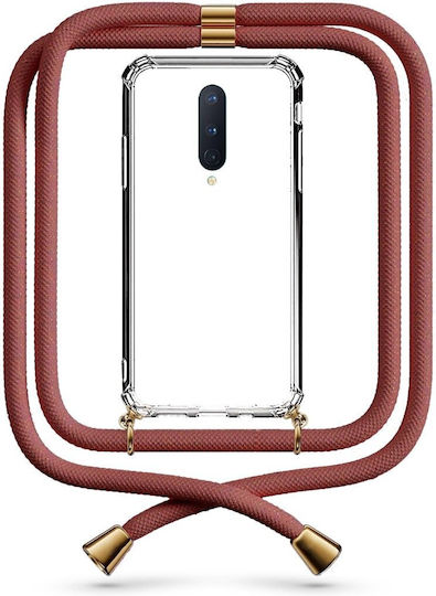 Θήκη Κινητού Διάφανη Κορδόνι Brown Oneplus 8