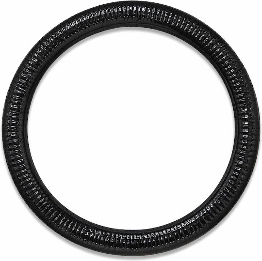 Κάλυμμα Τιμονιού Αυτοκινήτου Μαύρο 37-39cm Pvc & Καουτσούκ Αντιολισθητικό Ανάγλυφη Υφή Universal