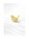 Bird Decorative Porcelain Embossed Design 8x4.3x4.7cm Yellow Kaeming