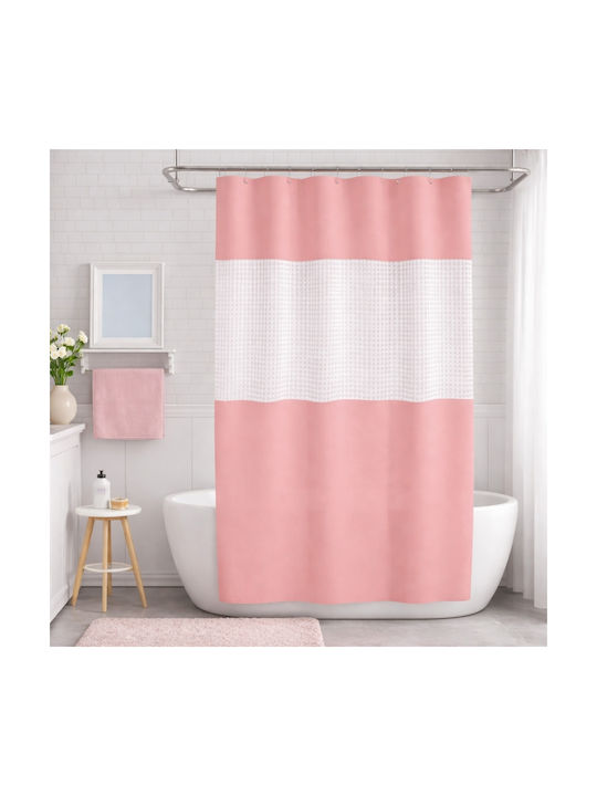 My Home Luxury Fabric Shower Curtain 180x180cm Pink
